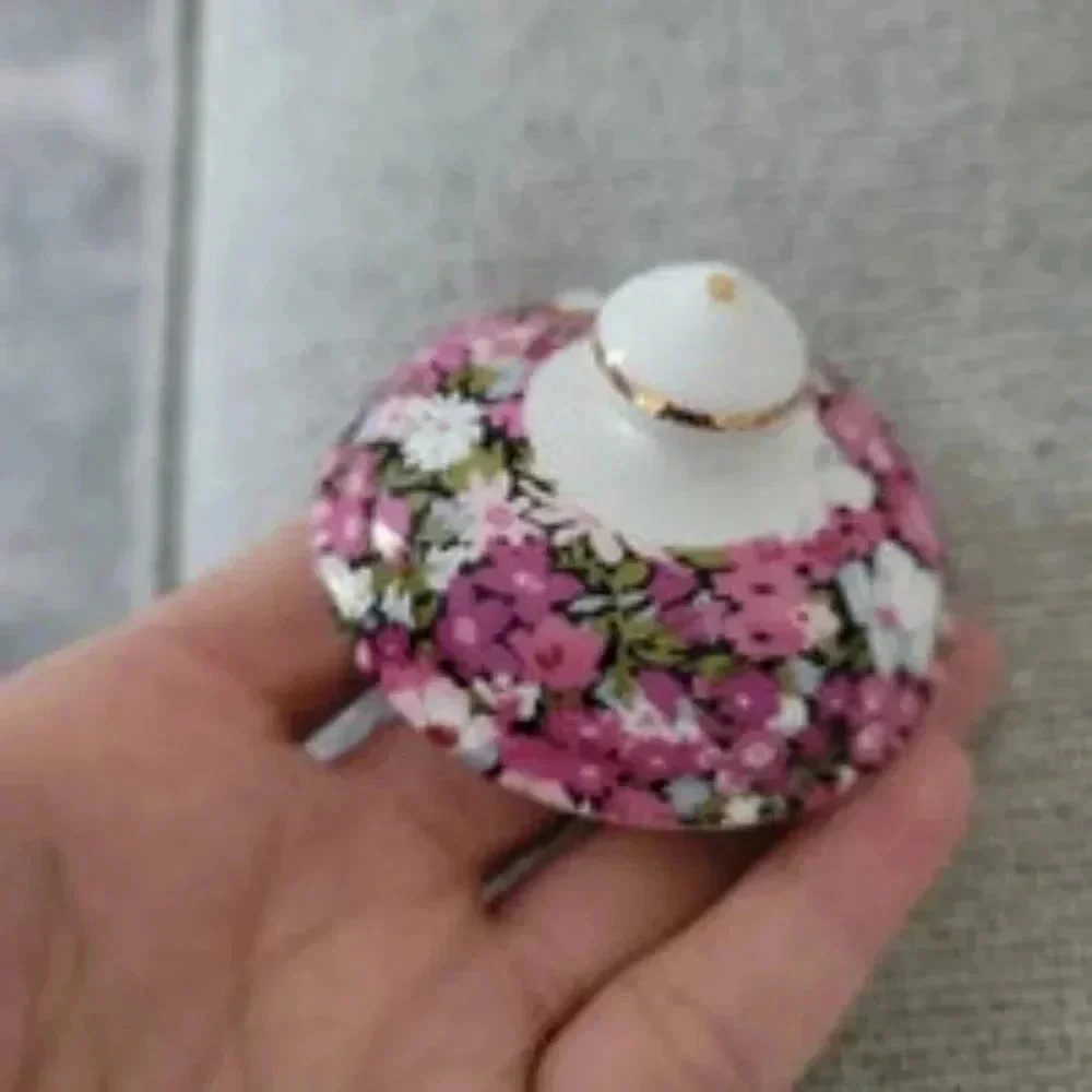 GRACE'S TEAWARE MULTI COLOR FLOWER+GOLD TRIM CERAMIC SUGAR BOWL & MUG BUNDLE